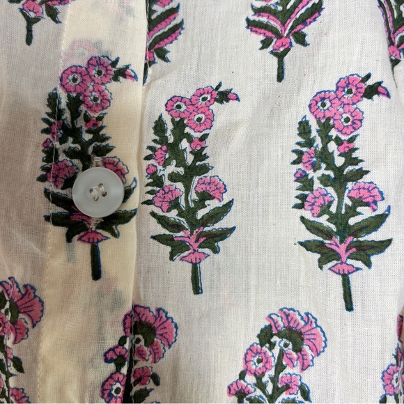 SZ Floral Ruffle Blouse - White and Pink - Picture 6 of 12